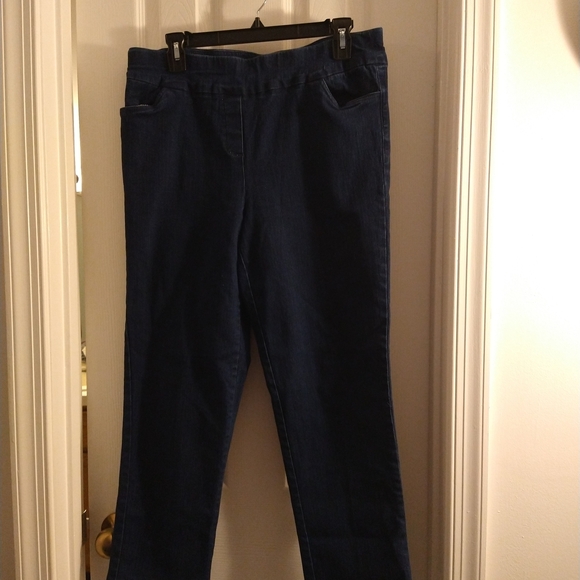 Alfred Dunner Women's Straight Leg Jeans - Dark Blue - Picture 1 of 4